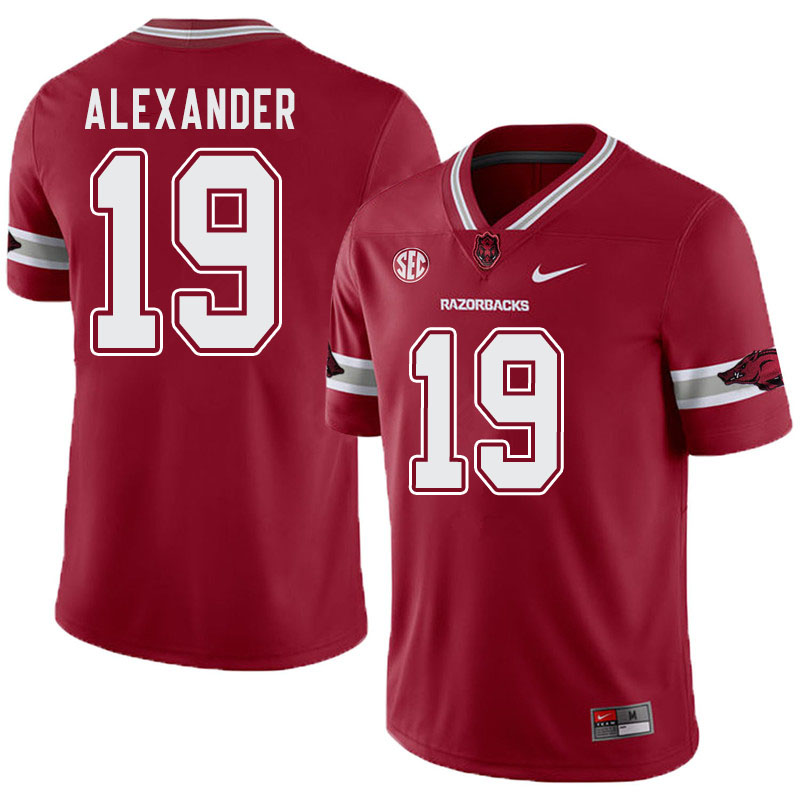 Men #19 Courtre Alexander Arkansas Razorbacks College Football Alternate Jerseys-Cardinal